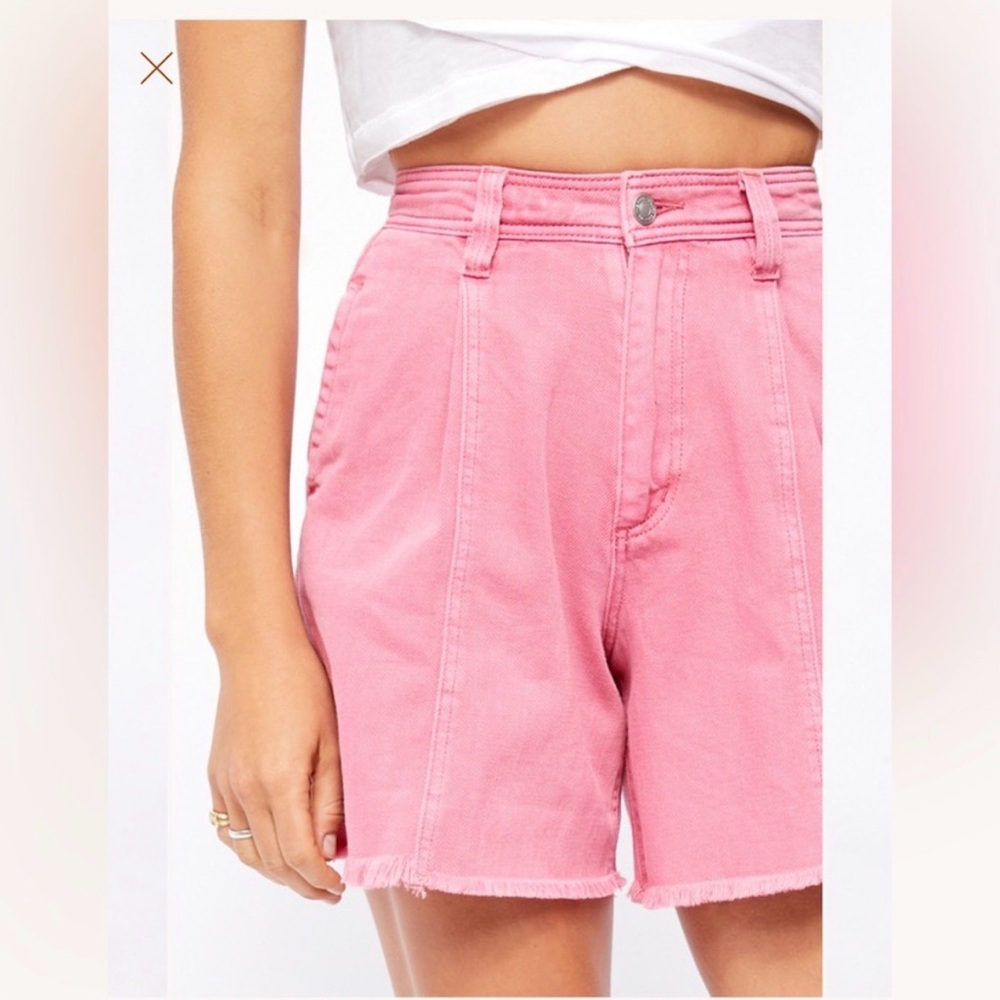 Free people we the free Amelie high rise pink denim shorts size 31 EUC - Picture 5 of 9